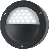 LED Circular Outdoor Wall Light - Black, Polycarbonate