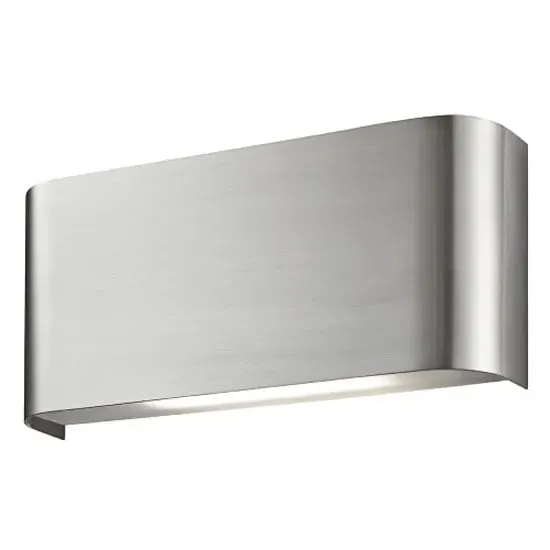 LED Curved Wall Light with Up Down Light - Satin Silver image