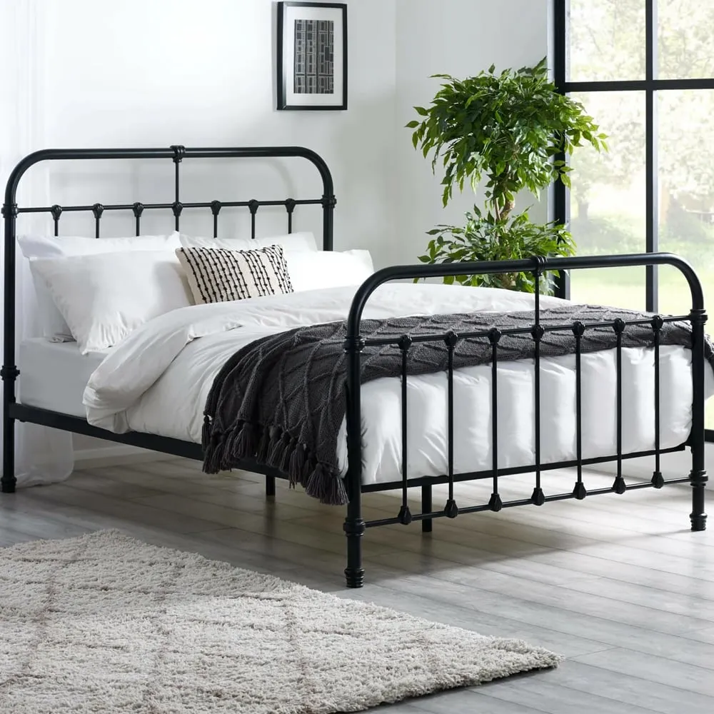 Leduc Small Double Bed Frame - Black, Metal image