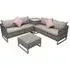 Ledyard L-Shaped Garden Corner Sofa Set with Storage - Light Grey