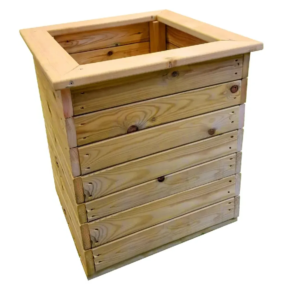 Ledyard Square Planter - Natural Wood