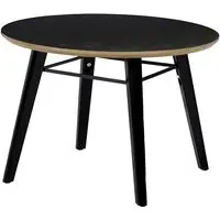Leeds Round Lamp Table - Black, MDF