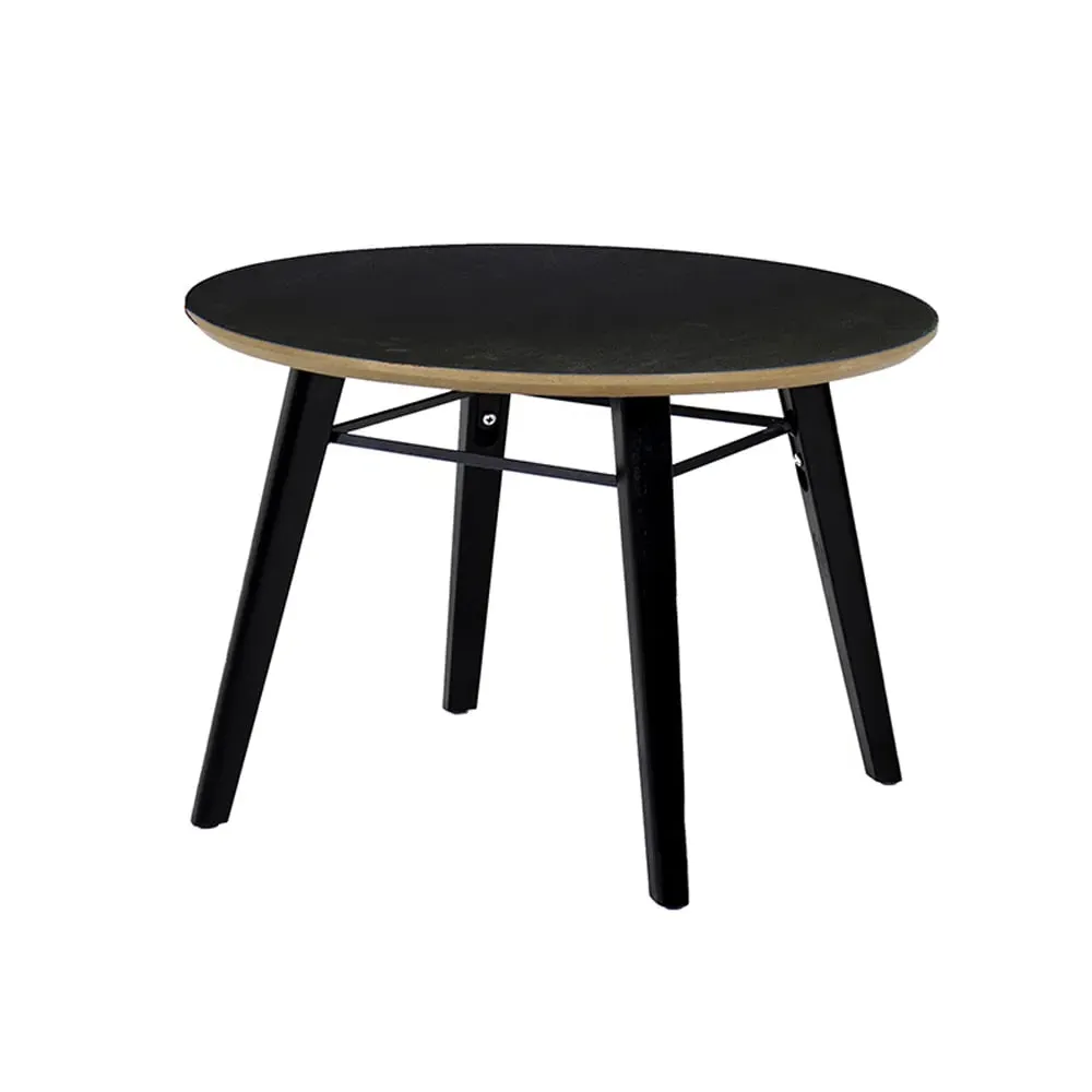 Leeds Round Lamp Table - Black, MDF image