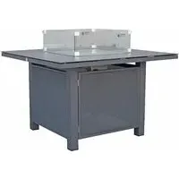 Leicester Square Gas Firepit Table - Grey, Glass