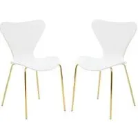 Leila Dining Chair - White, Plastic