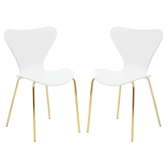 Leila Dining Chair - White, Plastic