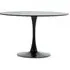Leila Round Dining Table with Metal Base - Black, MDF