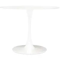 Leila Round Dining Table with Metal Base - White, MDF