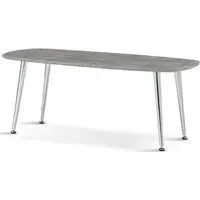 Leilexi Coffee Table with Chrome Legs - Stone Effect, MDF