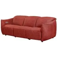 Leiria 3-Seater Recliner Sofa - Ruby, Fabric