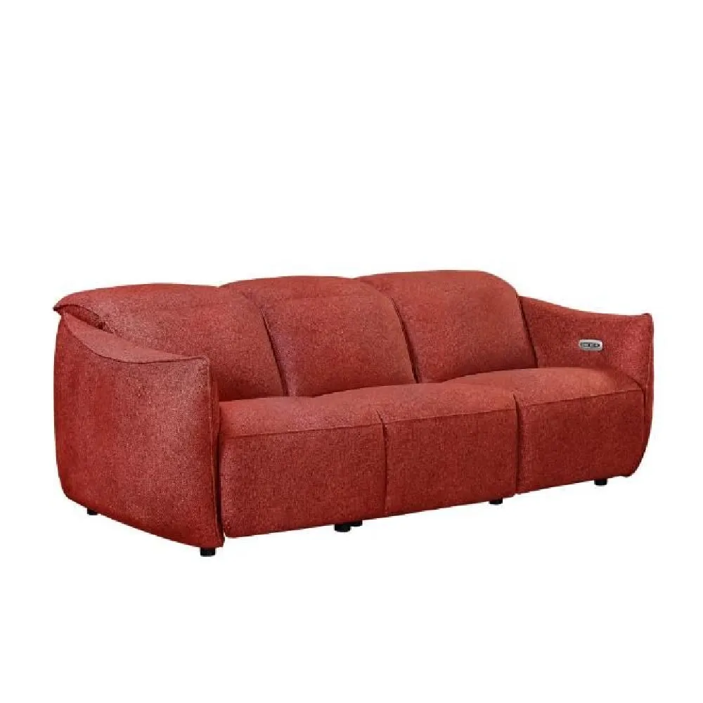 Leiria 3-Seater Recliner Sofa - Ruby, Fabric