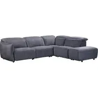 Leiria Left Handed Corner Sofa with Reclining - Anthracite, Fabric