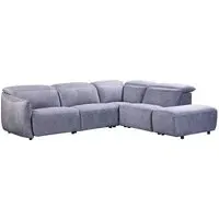 Leiria Left Handed Corner Sofa with Reclining - Grey, Fabric