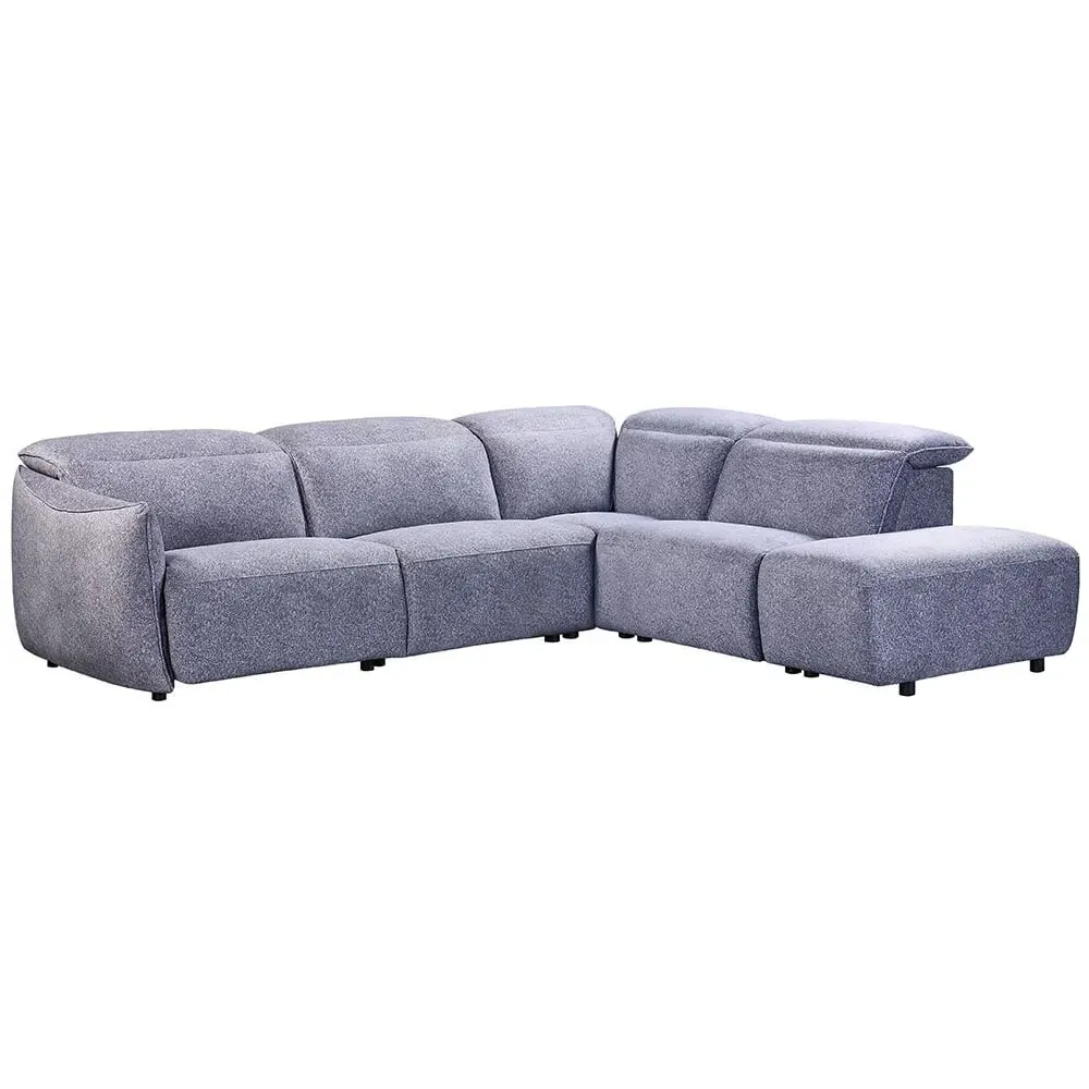 Leiria Left Handed Corner Sofa with Reclining - Grey, Fabric
