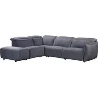 Leiria Right Handed Corner Sofa with Reclining - Anthracite, Fabric