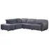 Leiria Right Handed Corner Sofa with Reclining - Anthracite, Fabric