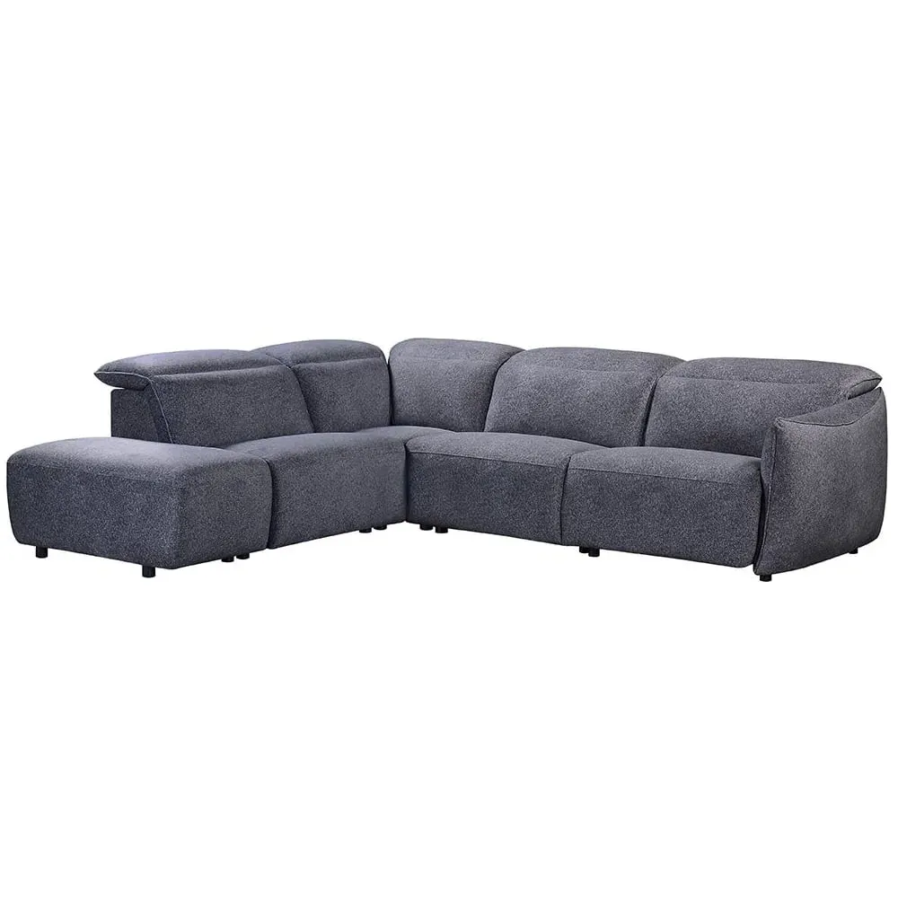 Leiria Right Handed Corner Sofa with Reclining - Anthracite, Fabric