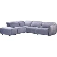 Leiria Right Handed Corner Sofa with Reclining - Grey, Fabric