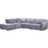 Leiria Right Handed Corner Sofa with Reclining - Grey, Fabric