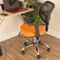 Leith Office Chair with Wheels - Black Orange, Fabric
