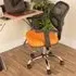 Leith Office Chair with Wheels - Black Orange, Fabric