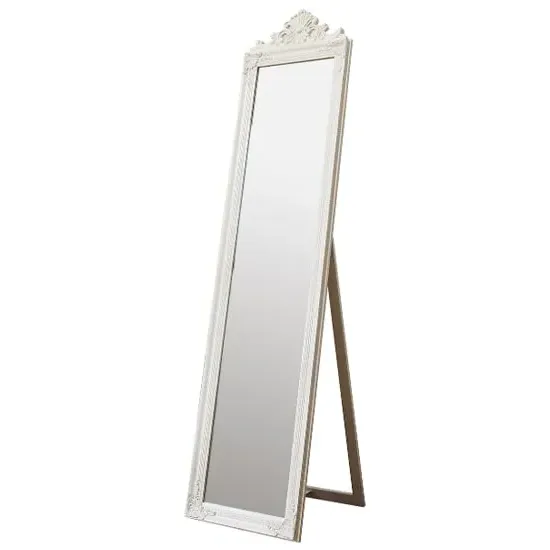 Lembeth Cheval Floor Standing Mirror - White