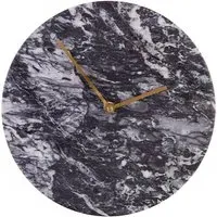 Lemonta Round Wall Clock - Black, Marble