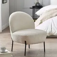 Lemoore Accent Bedroom Chair - Ivory, Boucle