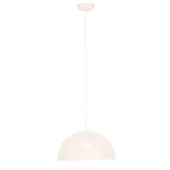 Lennon Dome Shaped Pendant Light - White, Iron