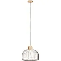 Lennon Iron Pendant Light - Black, Antique Brass