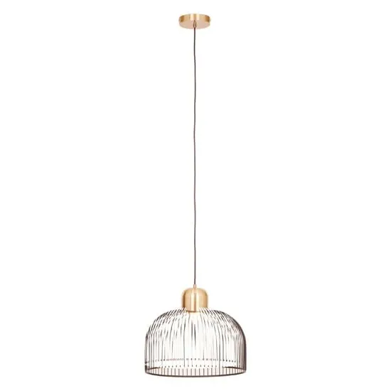 Lennon Iron Pendant Light - Black, Antique Brass image