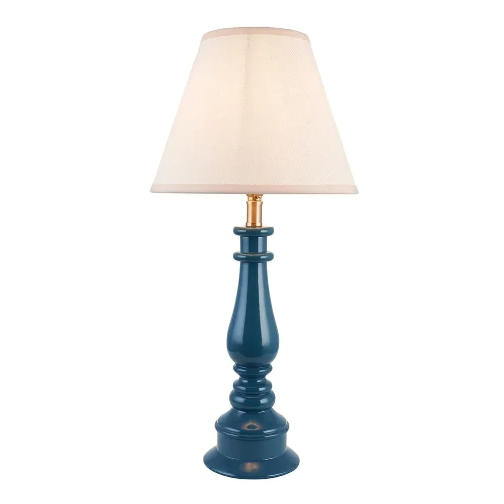 Lenoir 25cm Shade Table Lamp - White, Resin