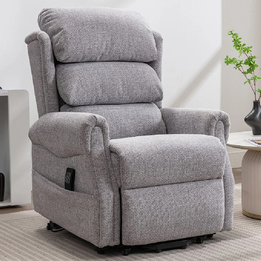 Lenoir Electric Recliner Chair with Lift Function - Dove, Fabric image
