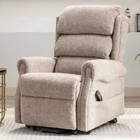 Lenoir Electric Recliner Chair with Lift Function - Oat, Fabric