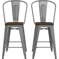 Lenox Bar Chairs - Silver Gun, Wood