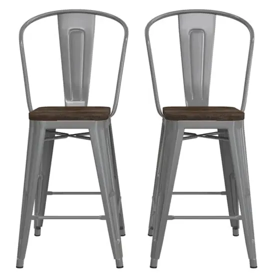 Lenox Bar Chairs - Silver Gun, Wood