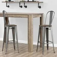 Lenox Bar Stools with Footrest - Copper Gun, Wood