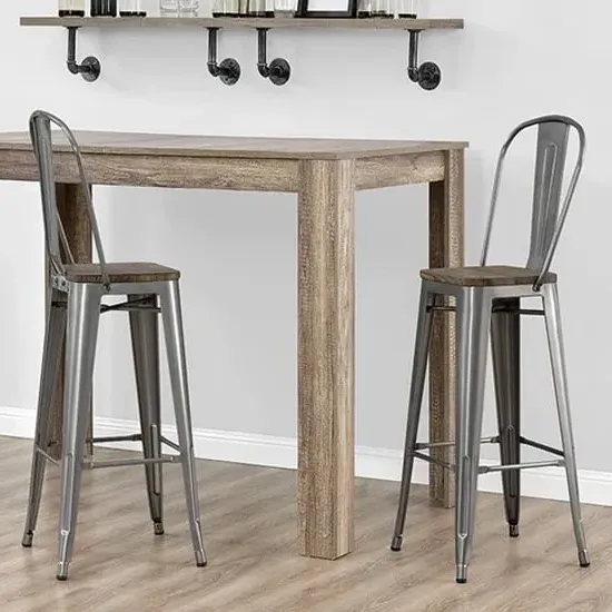 Lenox Bar Stools with Footrest - Copper Gun, Wood image