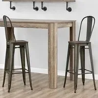 Lenox Bar Stools with Footrest - Copper, Wood