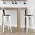 Lenox Bar Stools with Footrest - White Gun, Wood