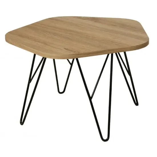 Lento Coffee Table with Black Metal Legs - Natural, MDF product