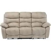 Leo 3-Seater Electric Recliner Sofa with USB - Natural, Fabric