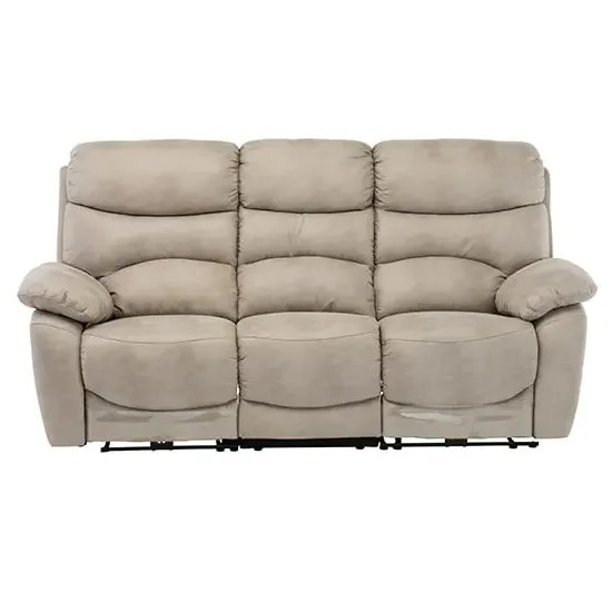 Leo 3-Seater Electric Recliner Sofa with USB - Natural, Fabric