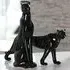 Leo Leopard Set of 2 Porcelain Sculpture - Black