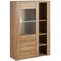 Leon Display Cabinet with 1 Door - Riviera Oak