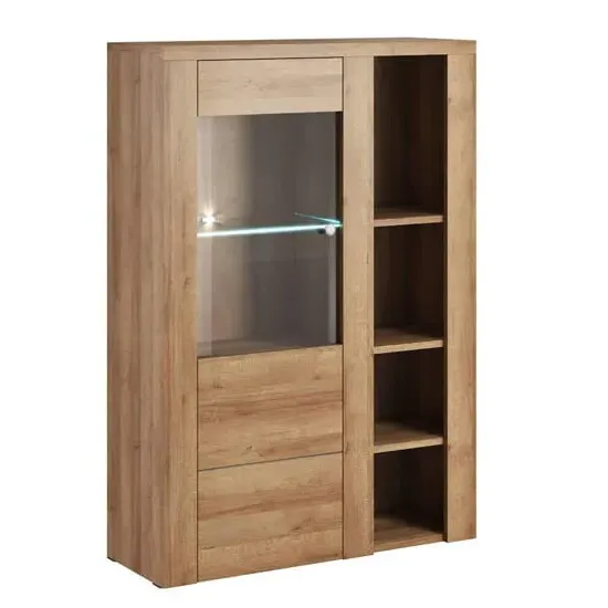 Leon Display Cabinet with 1 Door - Riviera Oak image