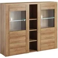 Leon Display Cabinet with 2 Doors - Riviera Oak