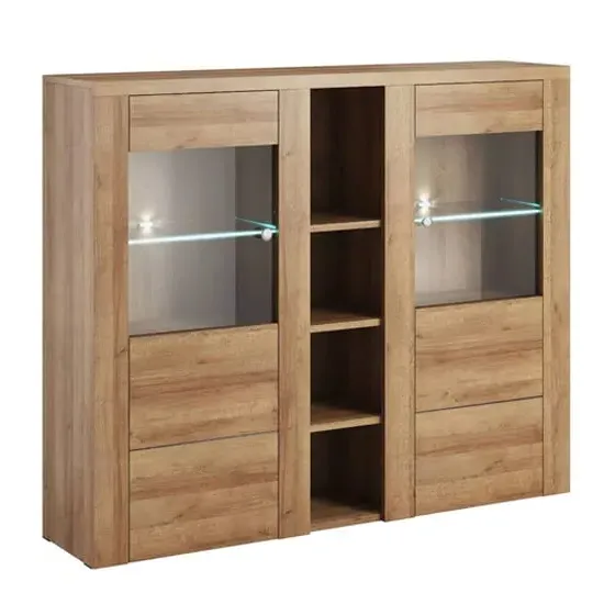 Leon Display Cabinet with 2 Doors - Riviera Oak