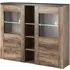 Leon Display Cabinet with 2 Doors - Satin Oak
