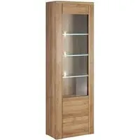Leon Tall Display Cabinet with 1 Door - Riviera Oak